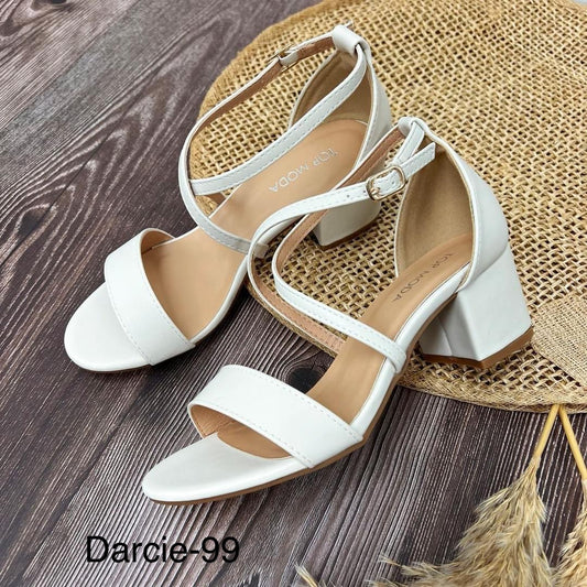 White Criss Cross Heels