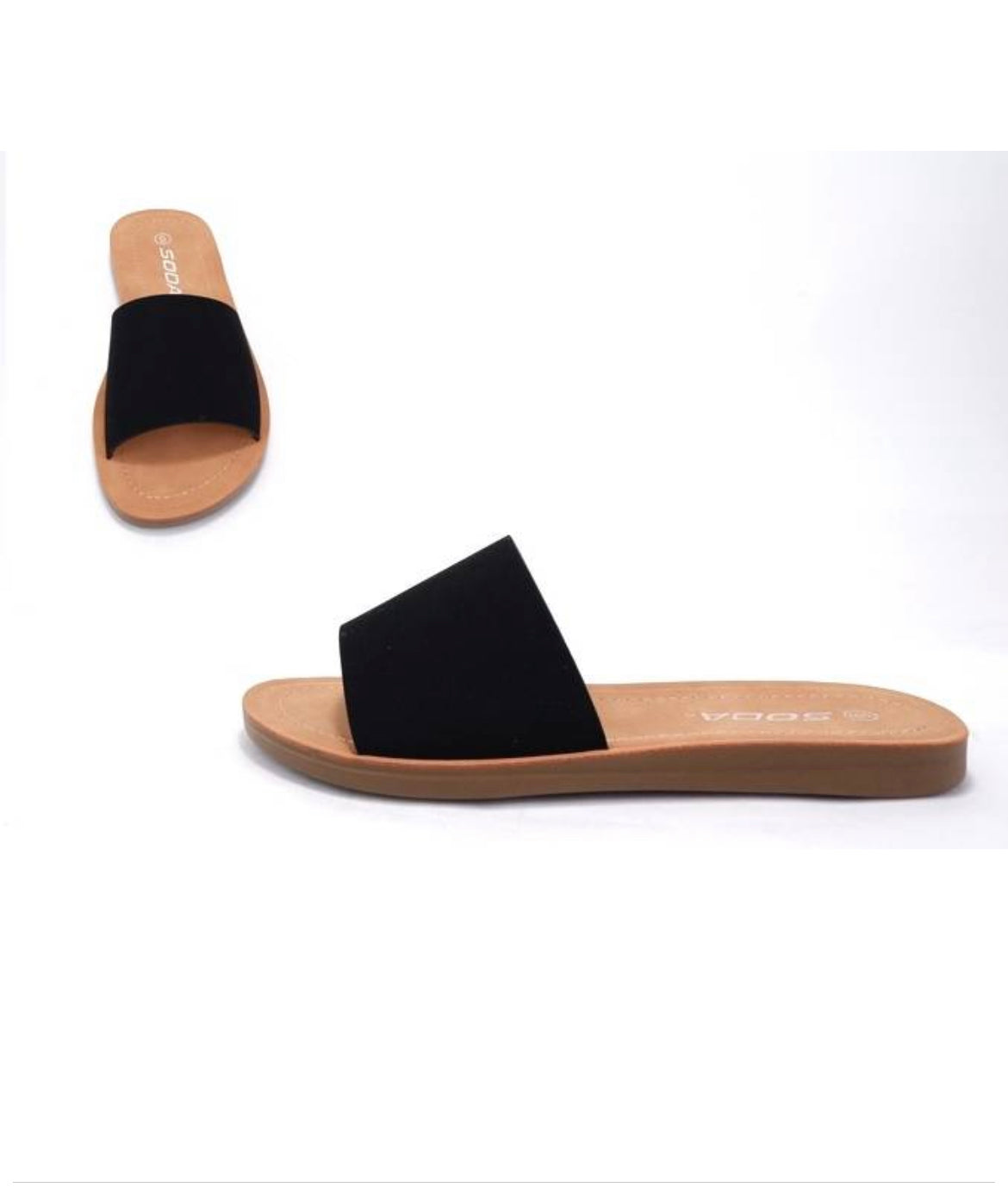 Black Suede Flat Sandals