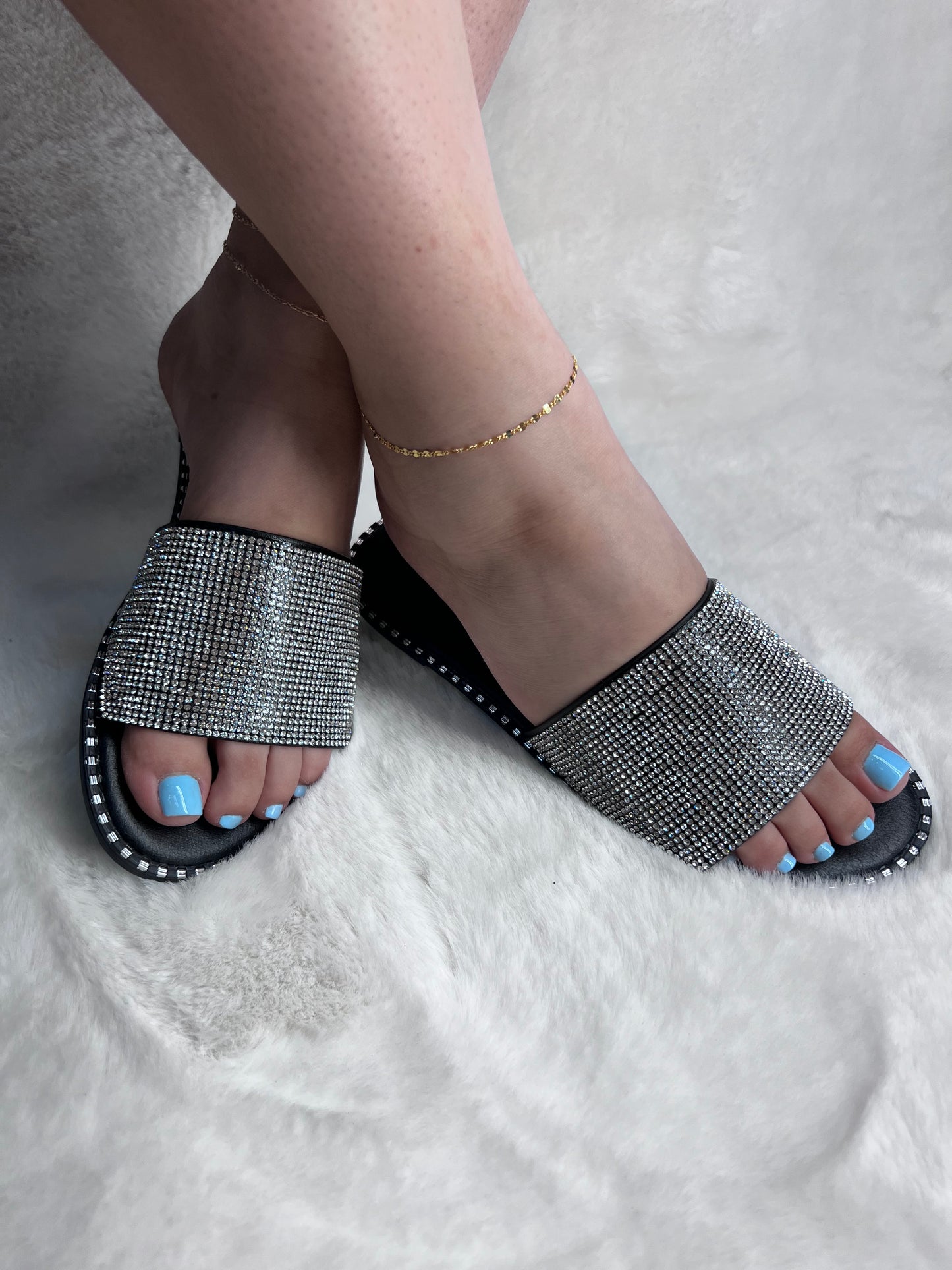 Rhinestones Flat Sandals