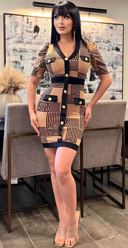 Tan Bodycon Dress