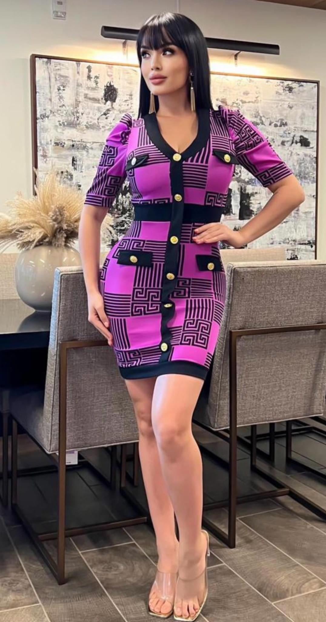 Purple bodycon dress