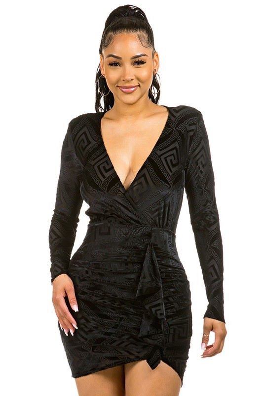 Black Velvet Bodycon Dress