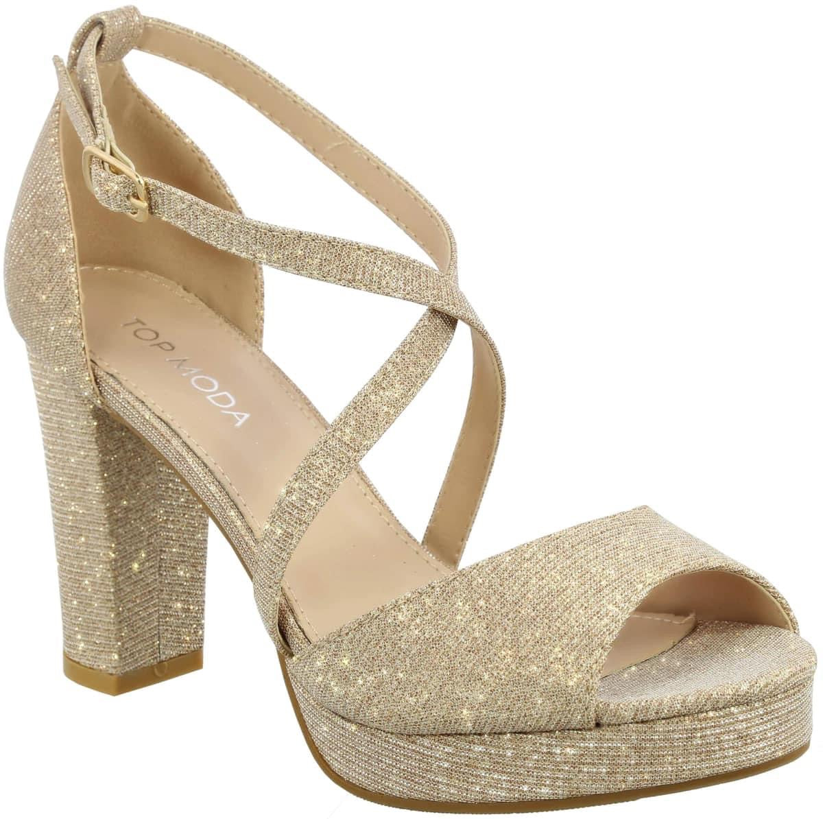 Gold Shimmer Platform High Heels